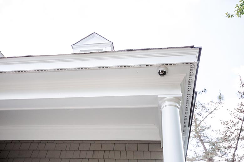 surveillance camera installed outside home